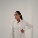 شومیز سفید بلند ساگازا