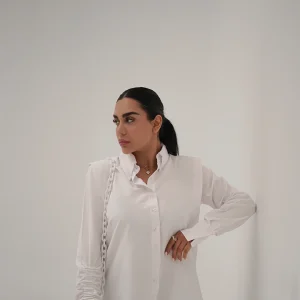 شومیز سفید بلند ساگازا